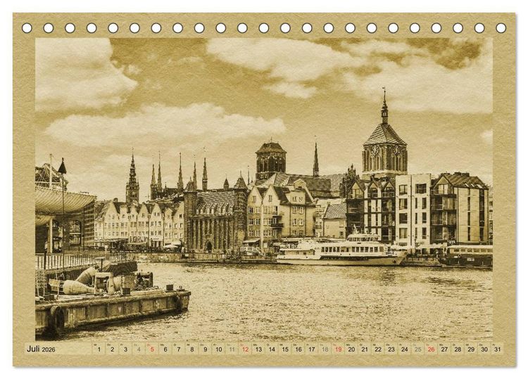 Produktbild: Danzig &ndash; Ein Kalender im Zeitungsstil (Tischkalender 2026 DIN A5 quer), CALVENDO Monatskalender