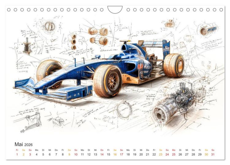 Produktbild: Rennwagen - Design Studien (Wandkalender 2026 DIN A4 quer), CALVENDO Monatskalender