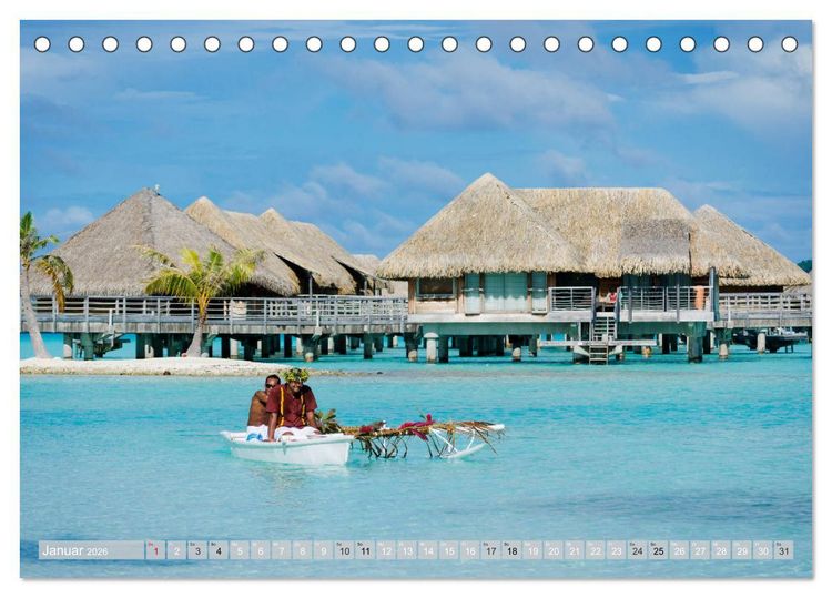 Produktbild: Bora Bora - Str&auml;nde und Landschaften (Tischkalender 2026 DIN A5 quer), CALVENDO Monatskalender