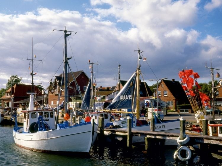 Produktbild: CALVENDO Puzzle Fischhafen Maasholm, Ostsee | 1000 Teile Lege-Gr&ouml;&szlig;e 64 &times; 48 cm Foto-Puzzle f&uuml;r gl&uuml;ckliche Stunden