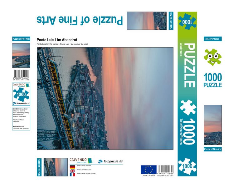 Produktbild: CALVENDO Puzzle Ponte Luis I im Abendrot | 1000 Teile Lege-Gr&ouml;&szlig;e 64x48cm Foto-Puzzle f&uuml;r gl&uuml;ckliche Stunden
