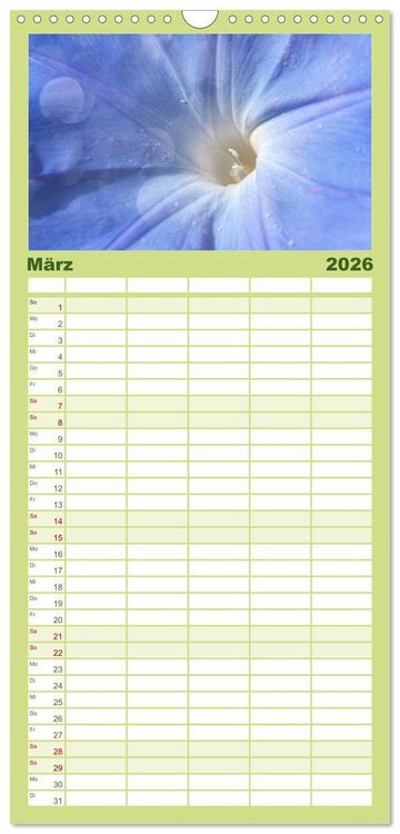 Produktbild: Familienplaner 2026 - 12 Farben Kunst und K&uuml;che mit 5 Spalten (Wandkalender, 21 x 45 cm) CALVENDO