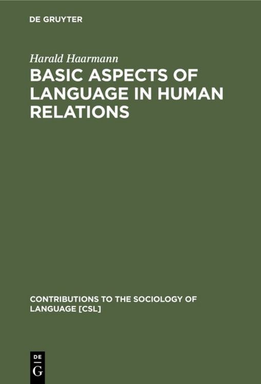 Produktbild: Basic Aspects of Language in Human Relations