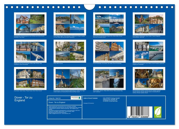 Produktbild: Dover - Tor zu England (Wandkalender 2026 DIN A4 quer), CALVENDO Monatskalender