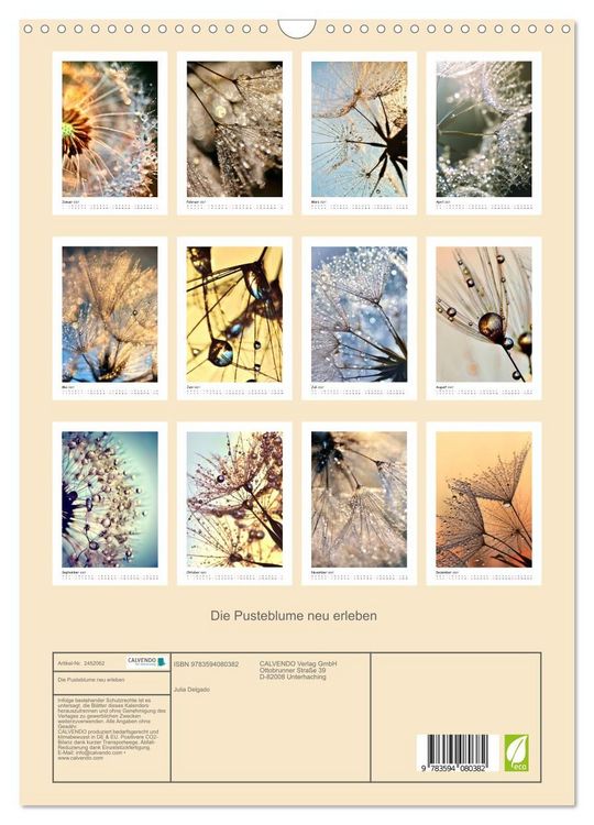 Produktbild: Die Pusteblume neu erleben (Wandkalender 2027 DIN A3 hoch), CALVENDO Monatskalender