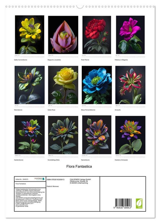 Produktbild: Flora Fantastica (hochwertiger Premium Wandkalender 2026 DIN A2 hoch), Kunstdruck in Hochglanz