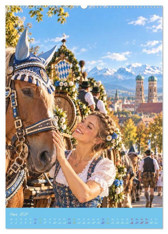 Produktbild: M&uuml;nchner Festzauber - Bayerische Lebensfreude in 12 besonderen Momenten (Wandkalender 2027 DIN A2 hoch), CALVENDO Monatskalender