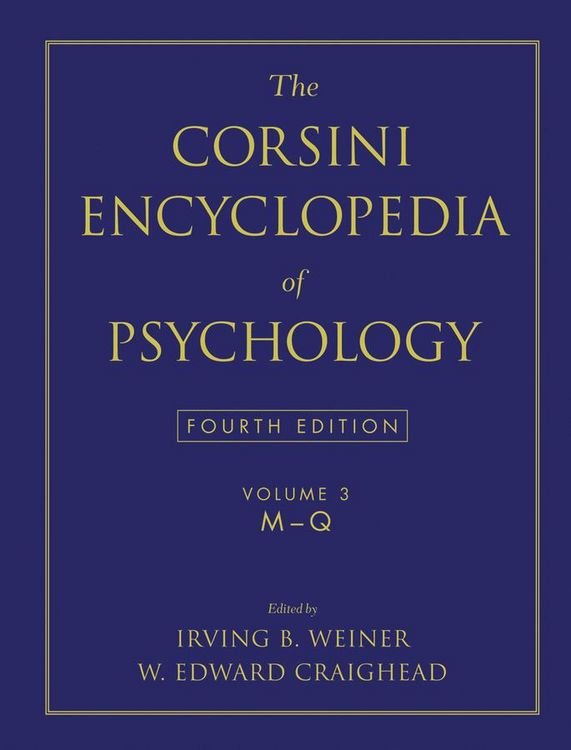 Produktbild: The Corsini Encyclopedia of Psychology, Volume 3