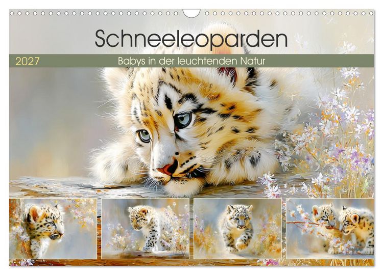 Produktbild: Schneeleoparden. Babys in der leuchtenden Natur (Wandkalender 2027 DIN A3 quer), CALVENDO Monatskalender