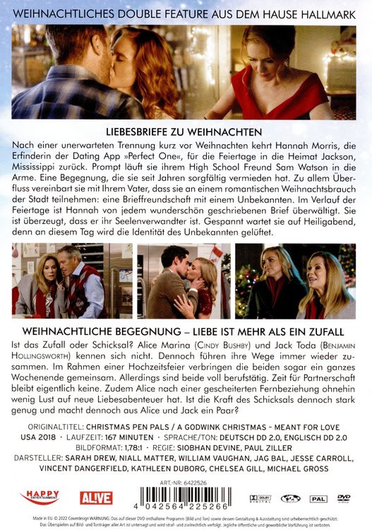 Produktbild: Liebesbriefe zu Weihnachten & Weihnachtliche Begegnung - Liebe ist mehr als ein Zufall [2 DVDs]