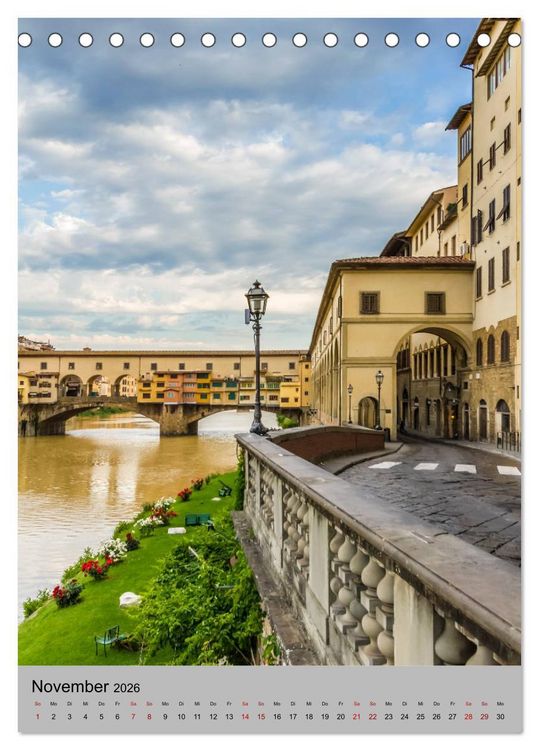 Produktbild: FLORENZ Impressionen bei Tag und Nacht (Tischkalender 2026 DIN A5 hoch), CALVENDO Monatskalender