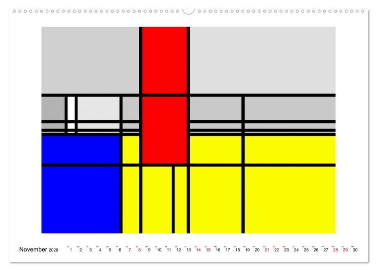 Produktbild: Abstract Variations inspired by Mondrian (hochwertiger Premium Wandkalender 2026 DIN A2 quer), Kunstdruck in Hochglanz