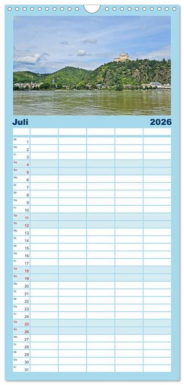 Produktbild: Familienplaner 2026 - Rechts und links des Rheins. Mit dem Wohnmobil unterwegs. mit 5 Spalten (Wandkalender, 21 x 45 cm) CALVENDO
