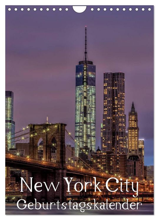 Produktbild: New York City Geburtstagskalender (Wandkalender 2026 DIN A4 hoch), CALVENDO Monatskalender