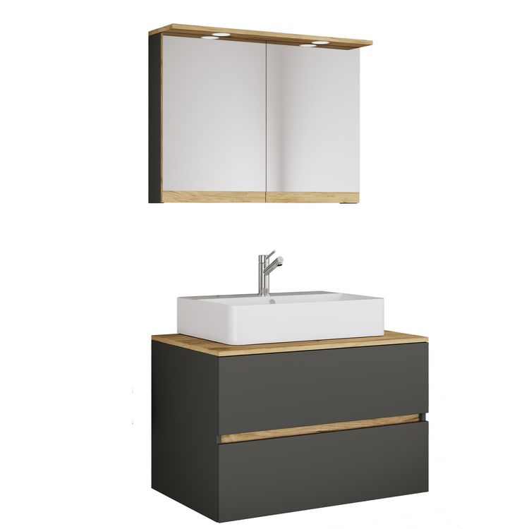 Produktbild: 3 tlg. Badm&ouml;bel-Set mit Waschbecken Cosila-A 80 cm