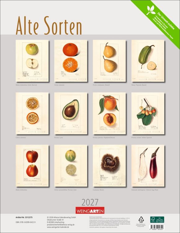 Produktbild: Alte Sorten Kalender 2027