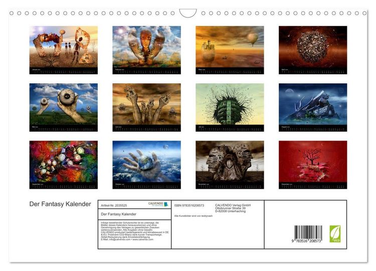 Produktbild: Der Fantasy Kalender (Wandkalender 2026 DIN A3 quer), CALVENDO Monatskalender