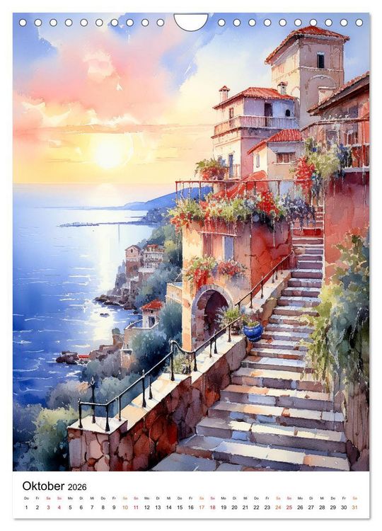 Produktbild: Italienische Riviera - wundersch&ouml;ne K&uuml;ste (Wandkalender 2026 DIN A4 hoch), CALVENDO Monatskalender
