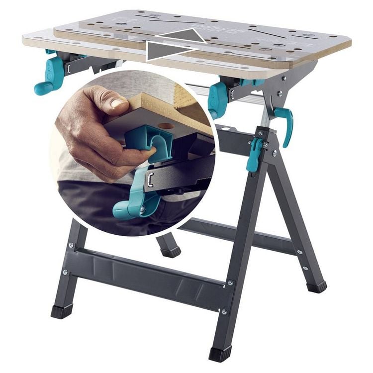 Produktbild: Wolfcraft 6871000 Spann- und Maschinentisch MASTER 750 ERGO 13.2kg Schwarz, Silber
