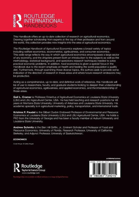 Produktbild: The Routledge Handbook of Agricultural Economics