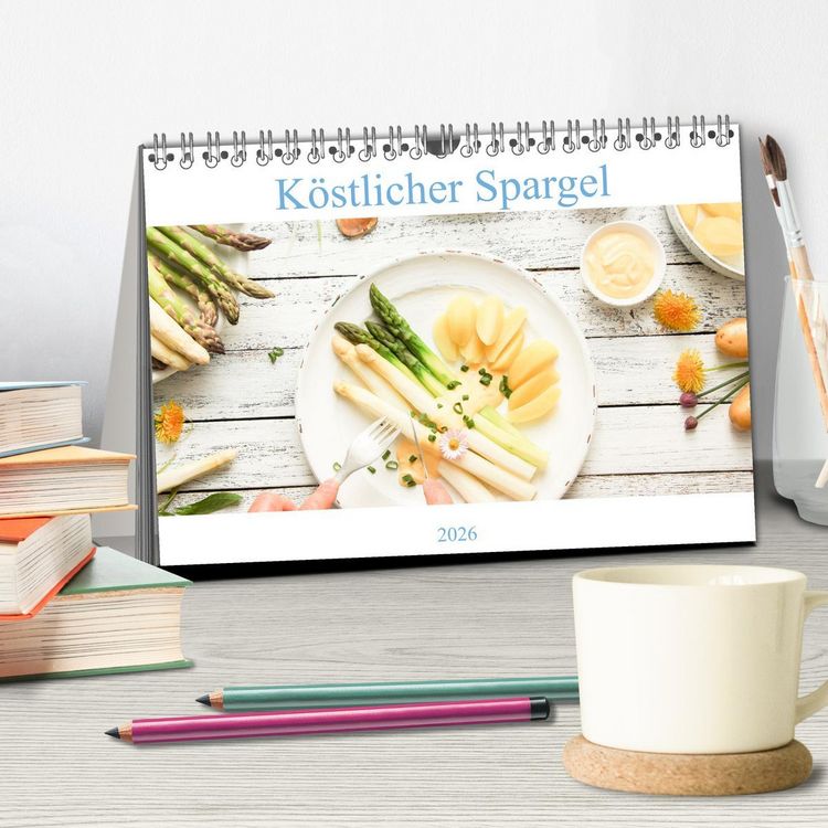 Produktbild: K&ouml;stlicher Spargel (Tischkalender 2026 DIN A5 quer), CALVENDO Monatskalender