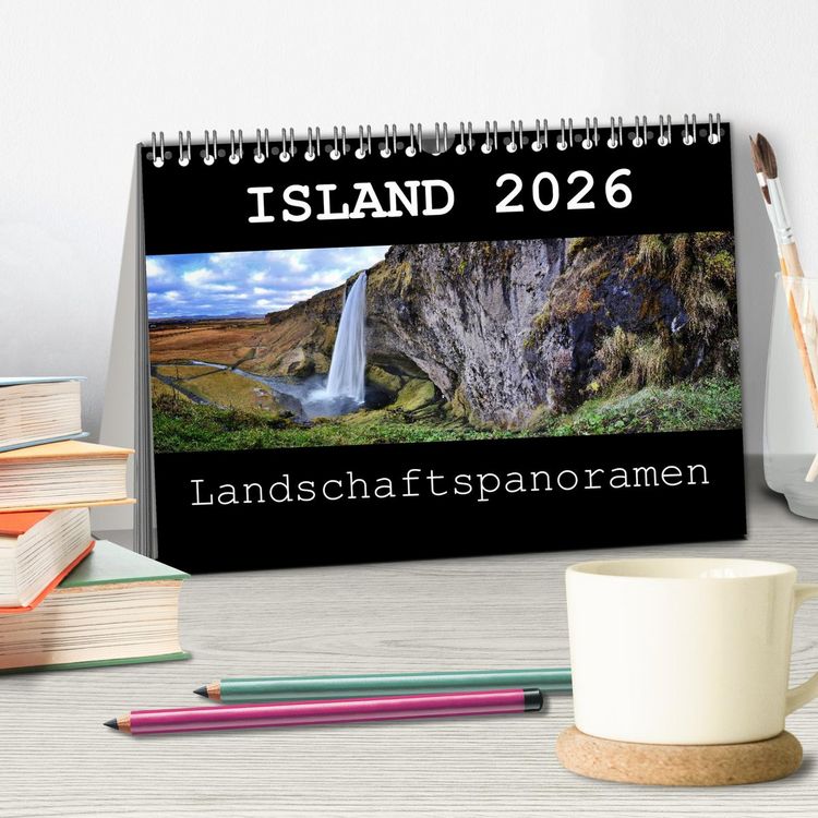 Produktbild: Island 2026 Landschaftspanoramen (Tischkalender 2026 DIN A5 quer), CALVENDO Monatskalender