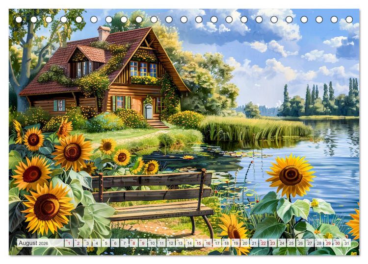 Produktbild: Cottages am Wasser - Malerische R&uuml;ckzugsorte genie&szlig;en (Tischkalender 2026 DIN A5 quer), CALVENDO Monatskalender
