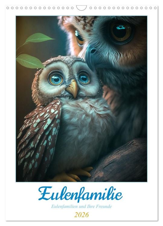 Produktbild: Eulenfamilie (Wandkalender 2026 DIN A3 hoch), CALVENDO Monatskalender