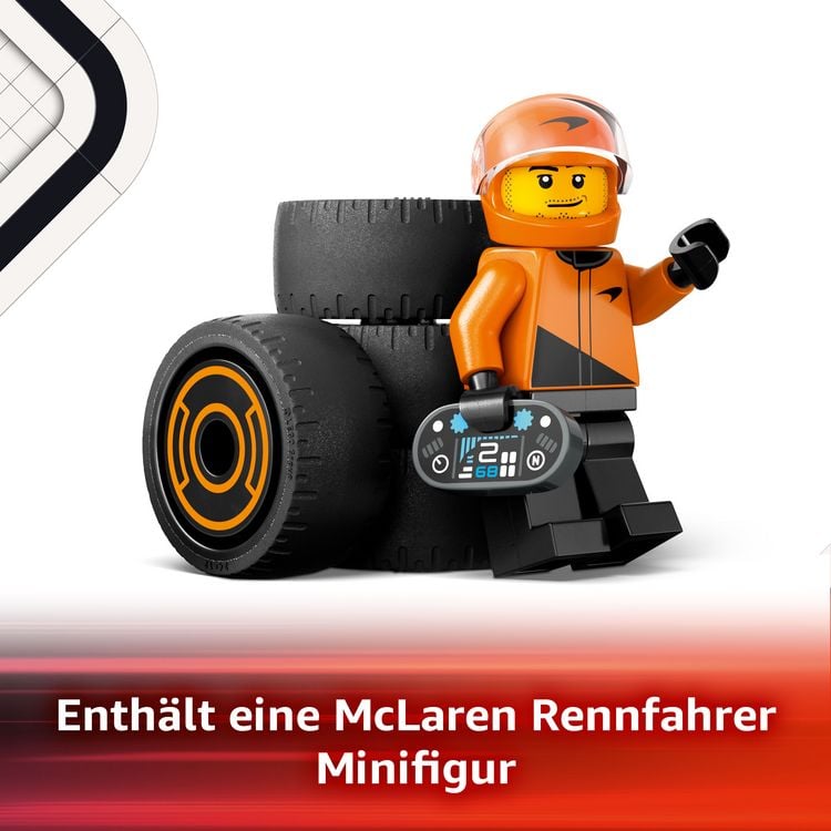 Produktbild: LEGO City F1 Rennfahrer mit McLaren Rennauto - Formel 1 Modell 60442
