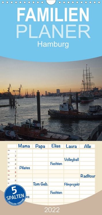 Produktbild: Hamburg - Familienplaner hoch (Wandkalender 2022 , 21 cm x 45 cm, hoch)