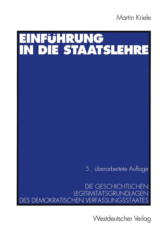 Produktbild: Einf&uuml;hrung in die Staatslehre
