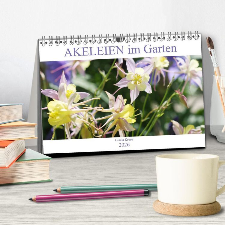 Produktbild: Akeleien im Garten (Tischkalender 2026 DIN A5 quer), CALVENDO Monatskalender