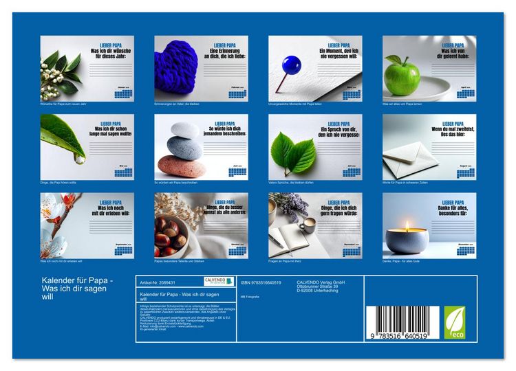 Produktbild: Kalender f&uuml;r Papa - Was ich dir sagen will (Wandkalender 2026 DIN A4 quer), CALVENDO Monatskalender