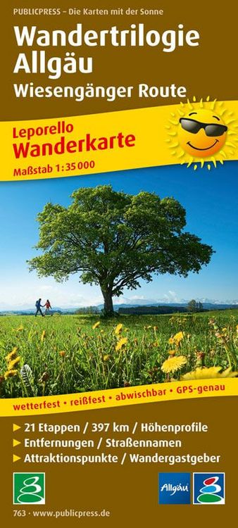 Produktbild: Wanderkarte Wandertrilogie Allg&auml;u - Wieseng&auml;nger