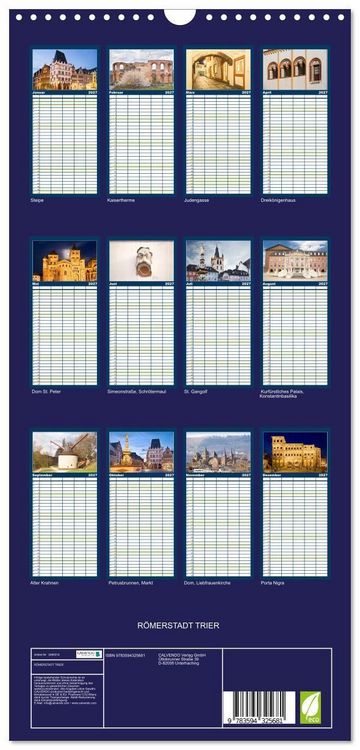Produktbild: Familienplaner 2027 - R&Ouml;MERSTADT TRIER mit 5 Spalten (Wandkalender, 21 x 45 cm) CALVENDO