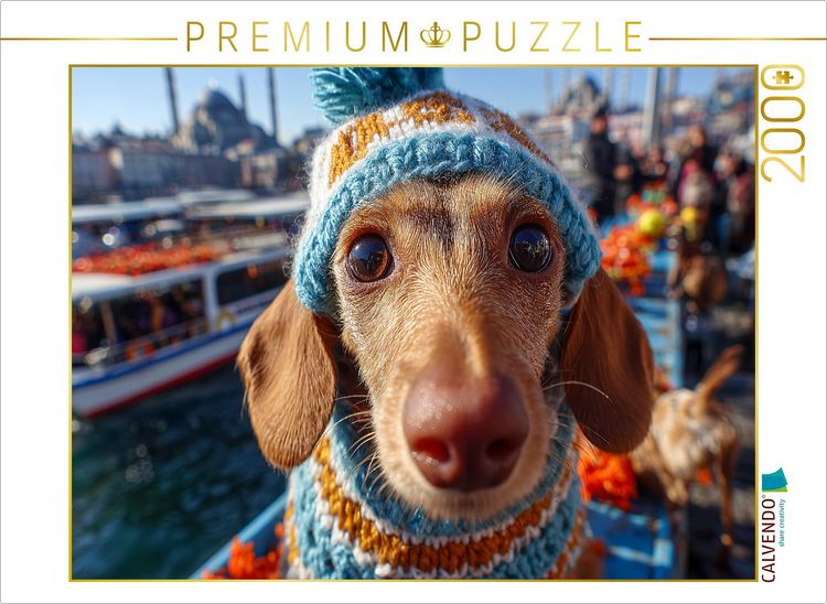 Produktbild: CALVENDO Puzzle Ein neugieriger Dackel erkundet Istanbul - das perfekte Hundepuzzle f&uuml;r alle, die Dackel lieben. | 2000 Teile Lege-Gr&ouml;&szlig;e 90x67cm Foto-Puzzle f&uuml;r gl&uuml;ckliche Stunden