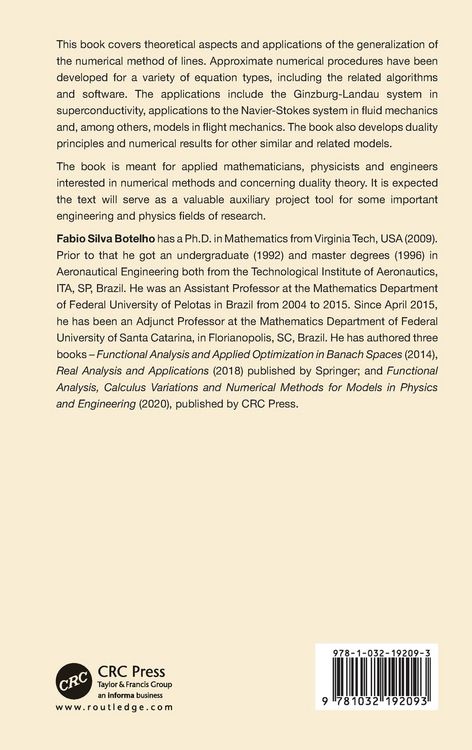 Produktbild: The Numerical Method of Lines and Duality Principles Applied to Models in Physics and Engineering