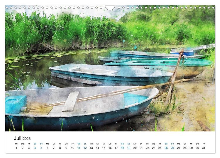 Produktbild: Havelland in Aquarell (Wandkalender 2026 DIN A3 quer), CALVENDO Monatskalender