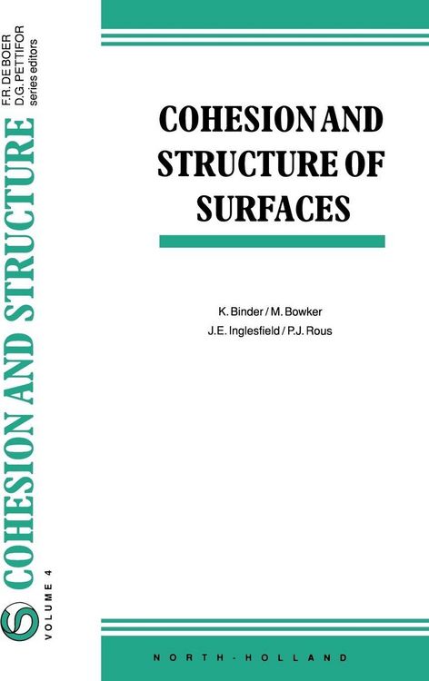 Produktbild: Cohesion and Structure of Surfaces