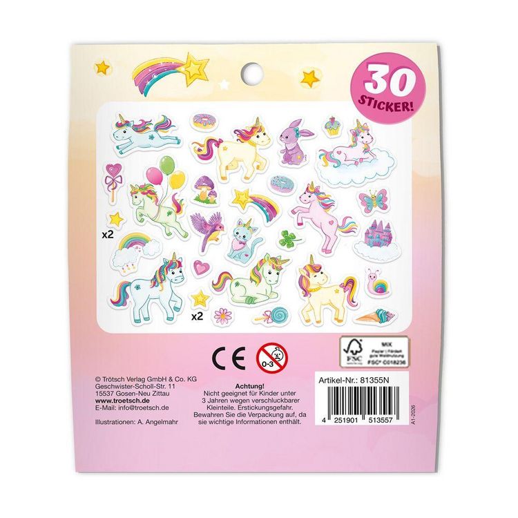 Produktbild: TR&Ouml;TSCH - Soft-Sticker Einhornwelt
