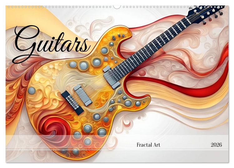 Produktbild: Guitars Fractal Art (Wall Calendar 2026 DIN A2 landscape), CALVENDO 12 Month Wall Calendar