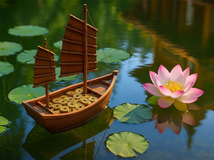 Produktbild: CALVENDO Puzzle Wohlstandsschiff - Erfolg, Chancen und Reichtum im Kommen | 1000 Teile Lege-Gr&ouml;&szlig;e 64x48cm Foto-Puzzle f&uuml;r gl&uuml;ckliche Stunden