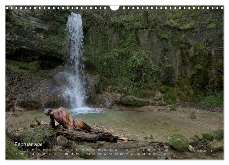Produktbild: BODYPAINTING AM WASSERFALL VON LINN (Wandkalender 2026 DIN A3 quer), CALVENDO Monatskalender