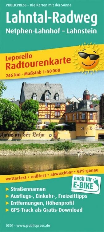 Produktbild: Radtourenkarte Lahntal-Radweg, Netphen-Lahnhof - Lahnstein