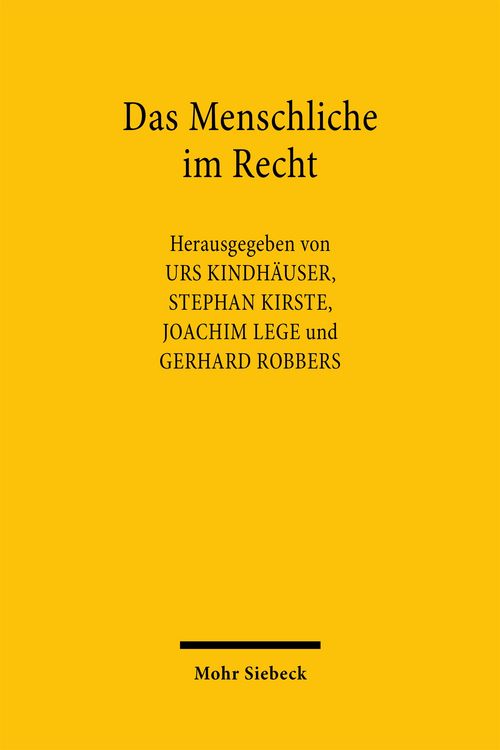 Produktbild: Das Menschliche im Recht