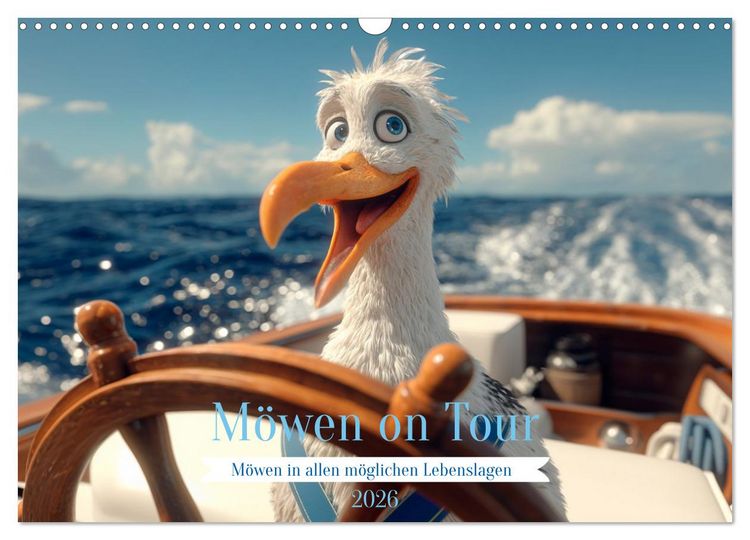 Produktbild: M&ouml;wen on Tour (Wandkalender 2026 DIN A3 quer), CALVENDO Monatskalender