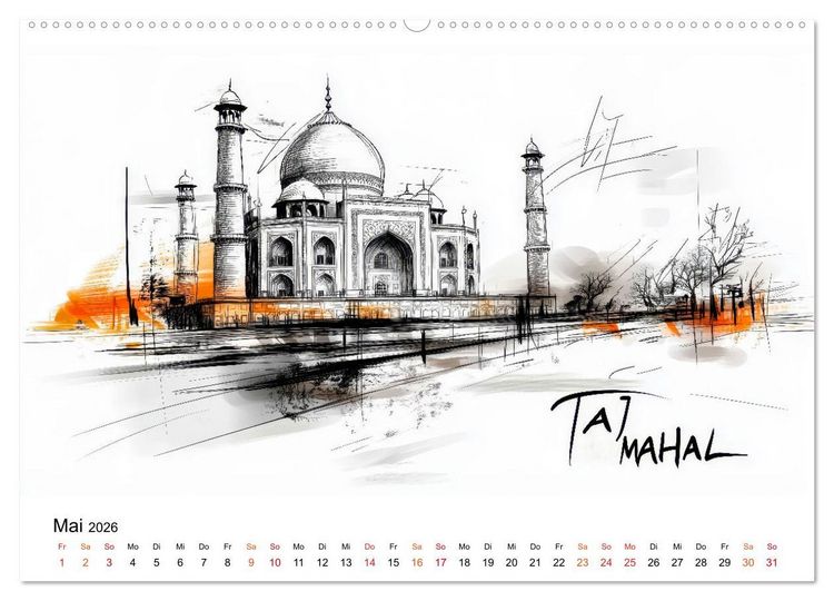 Produktbild: Traumziele der Erde - Kalender f&uuml;r Entdecker (Wandkalender 2026 DIN A2 quer), CALVENDO Monatskalender