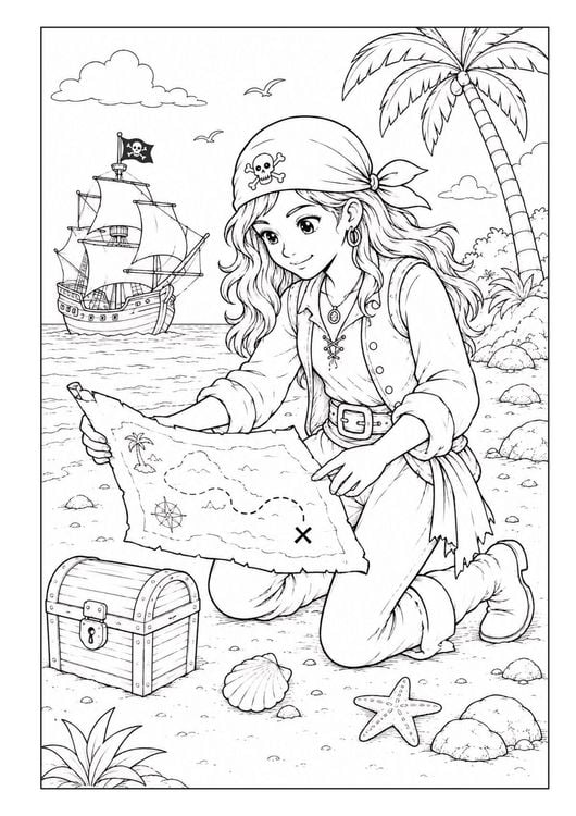 Produktbild: Piraten Malbuch f&uuml;r Kinder von 6&ndash;10 Jahren mit 50 spannenden Ausmalbildern