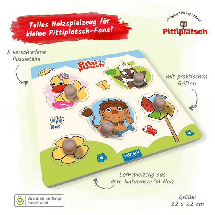 Produktbild: Tr&ouml;tsch Pittiplatsch Holzlegespiel