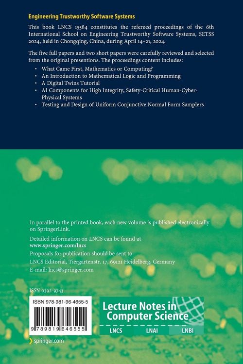 Produktbild: Engineering Trustworthy Software Systems
